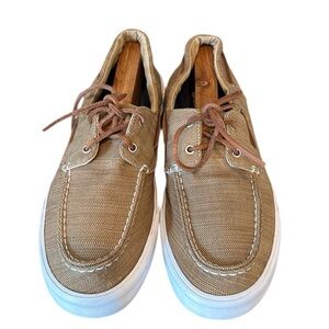 Sperry Top Sider‎ Men Khaki Canvas 2-Eyelet Oxfords Deck Boat Men Shoes Size 12